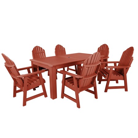 Highwood Usa Hamilton 7pc Rectangular Outdoor Patio Furniture Dining Set 72 x 42 AD-ST7HM1CO4AA-RED